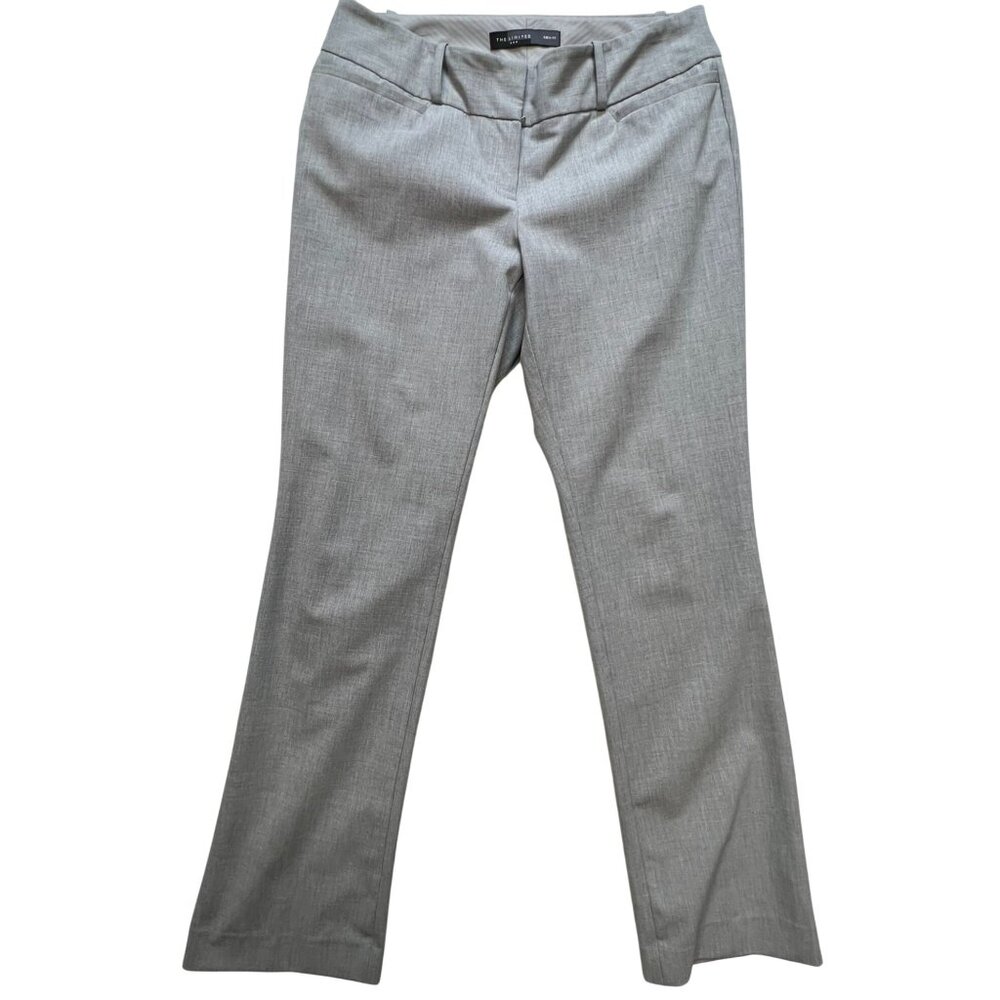 The Limited Women's Drew Fit Bootcut Pants Flat Front Size 6 Light Gray Pockets